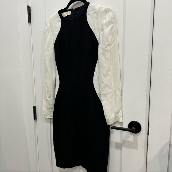 Stella McCartney Design Illusion Elegant Black and White Long Sleeve Mini Dress - Picture 10 of 10